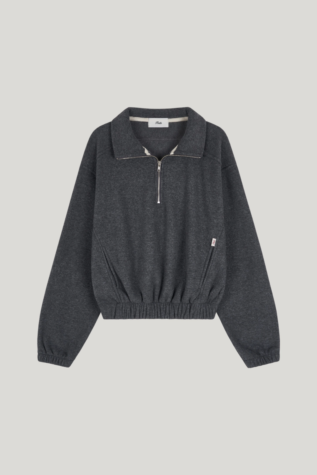 포에트 서울 [Restock] (terry)fleece half zip-up_charcoal 상품 이미지 1