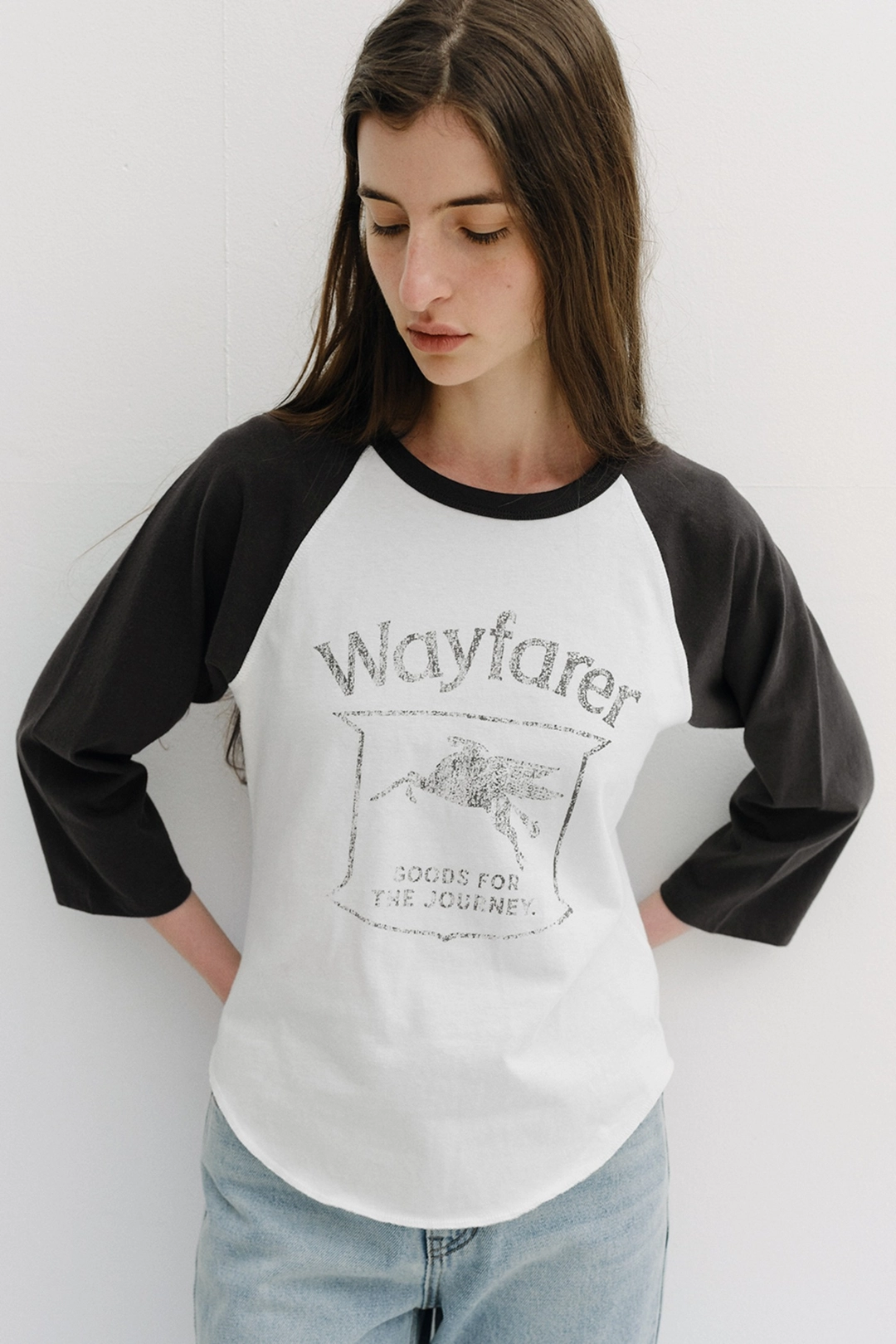 블랭크공삼 vintage graphic raglan t-shirt (charcoal) 상품 이미지 2