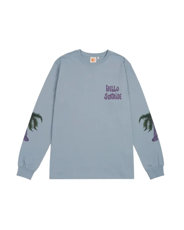 HS x Hank Palm Tree LS Tee_Blue Gray