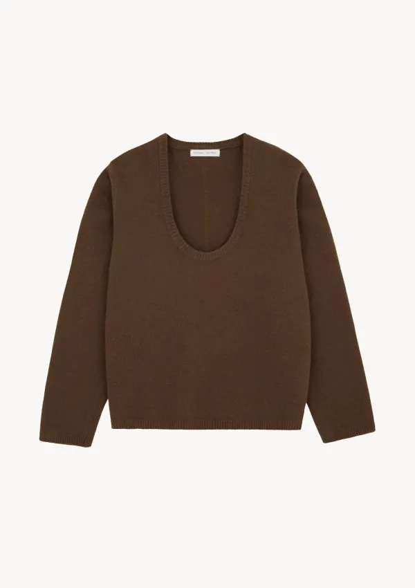 Ellen U-Neck Knit in Brown