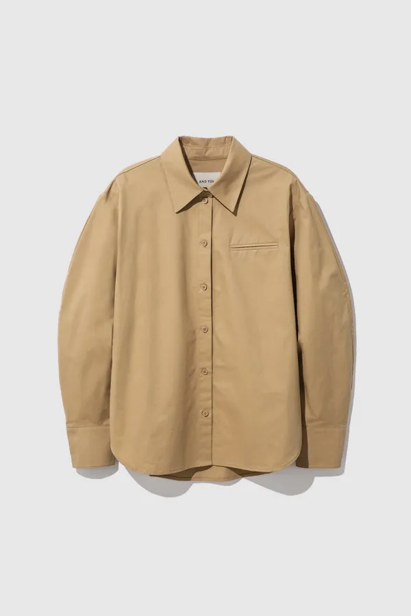 WATERLOO Volume sleeve shirt (Beige)