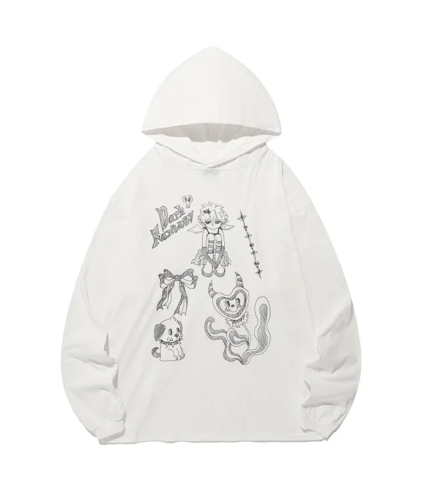 doodle big big l/s hoodie[white]