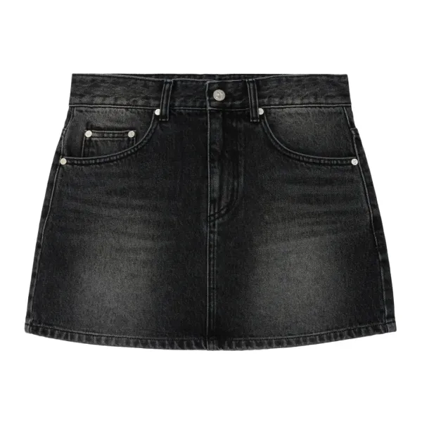 DENIM MINI SKIRT - BLACK