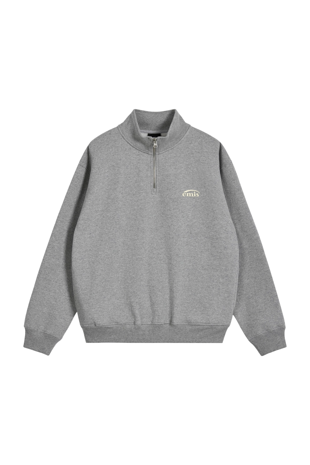 이미스 HALF ZIP-UP LOGO SWEAT SHIRT-MELANGE GRAY 상품 이미지 3