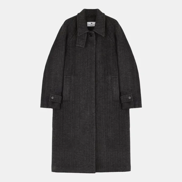 wool classic balmacaan coat (charcoal)