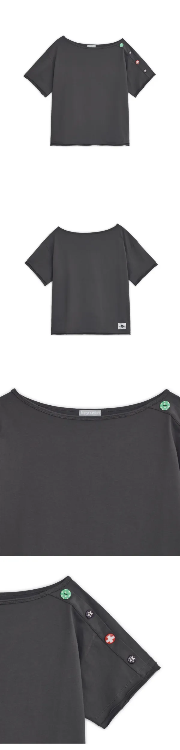 Candy button loose T (Charcoal)