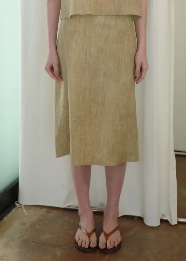 [바로배송] [ 3차 프리오더 ] WASHED WRINKLE SKIRT [ PIGMENT YELLOW ]