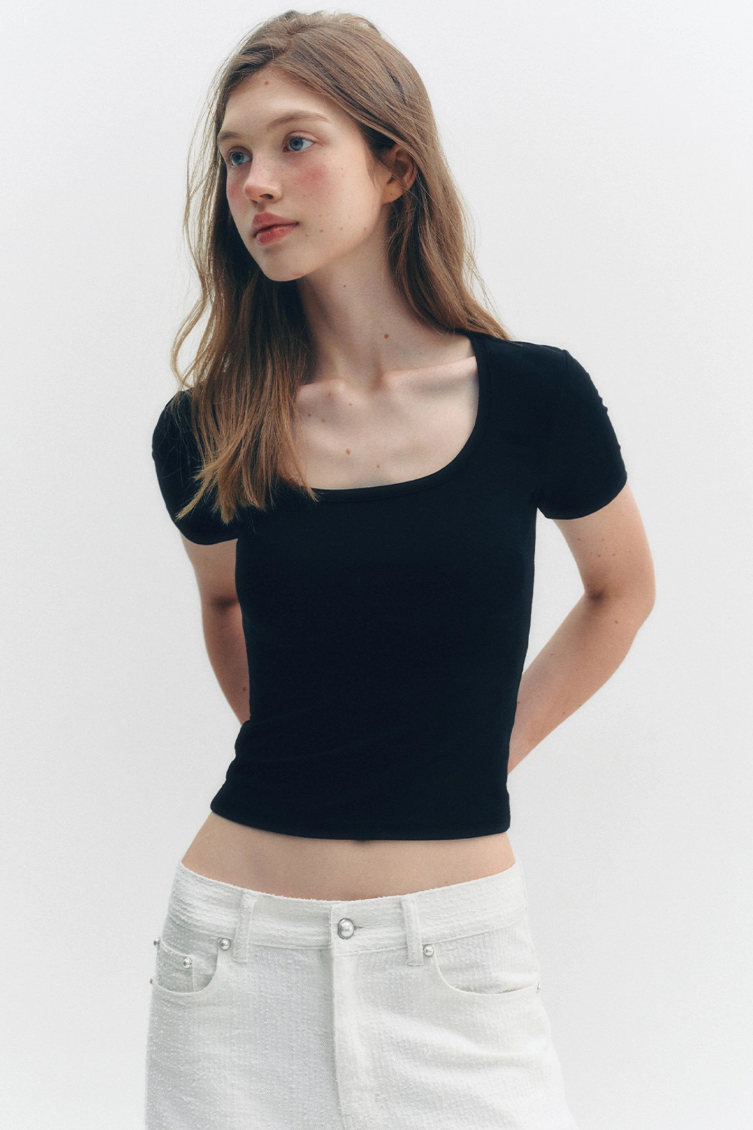 더티스 BASIC DENT SHORT SLEEVE T-SHIRT (BLACK) 상품 이미지 2
