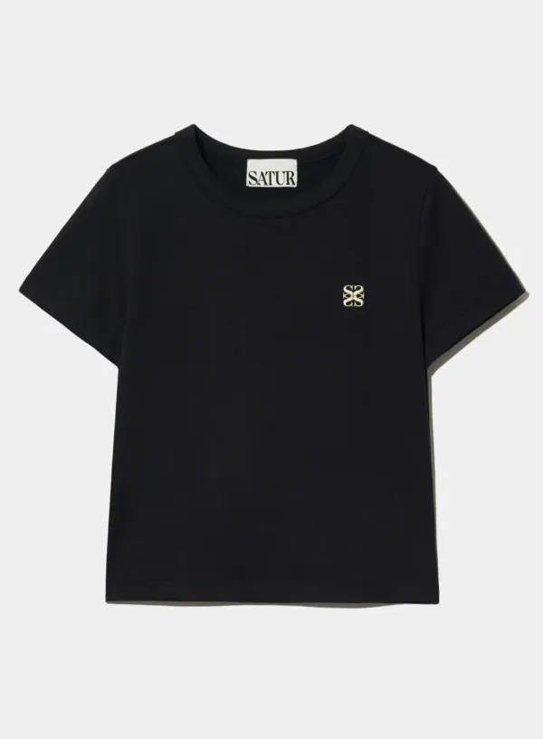 (W) Essential Basic Logo T-Shirt - Classic Black