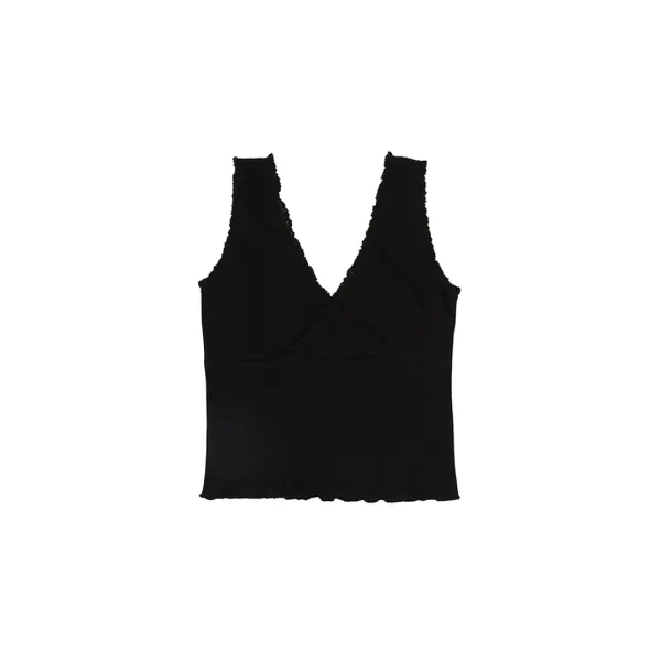 Eyelet Sleeveless Top (ebony black)