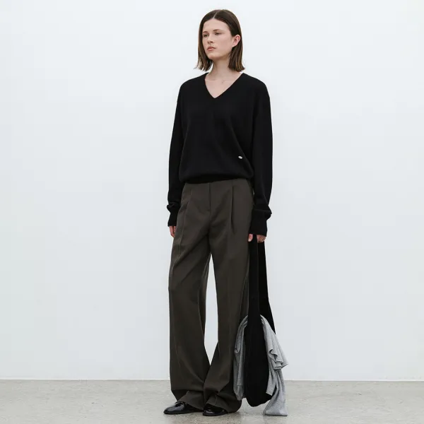 (PT-5685)ESSENTIAL WINTER TUCK PANTS
