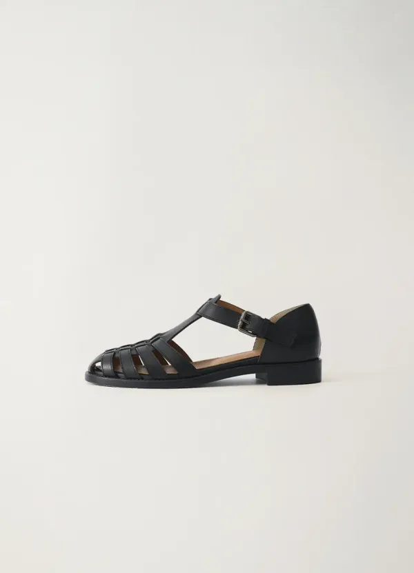 2ND / Fisherman leather sandals (Black)