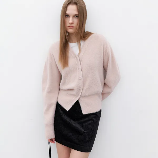 (CD-2238)FAKE ANGORA VOLUME SLEVE KNIT