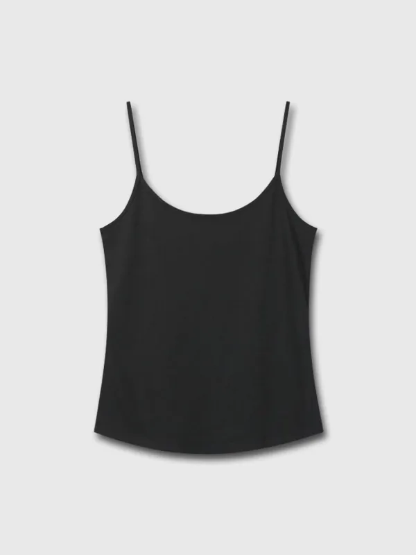 COTTON LYOCELL TANK TOP_ BLACK