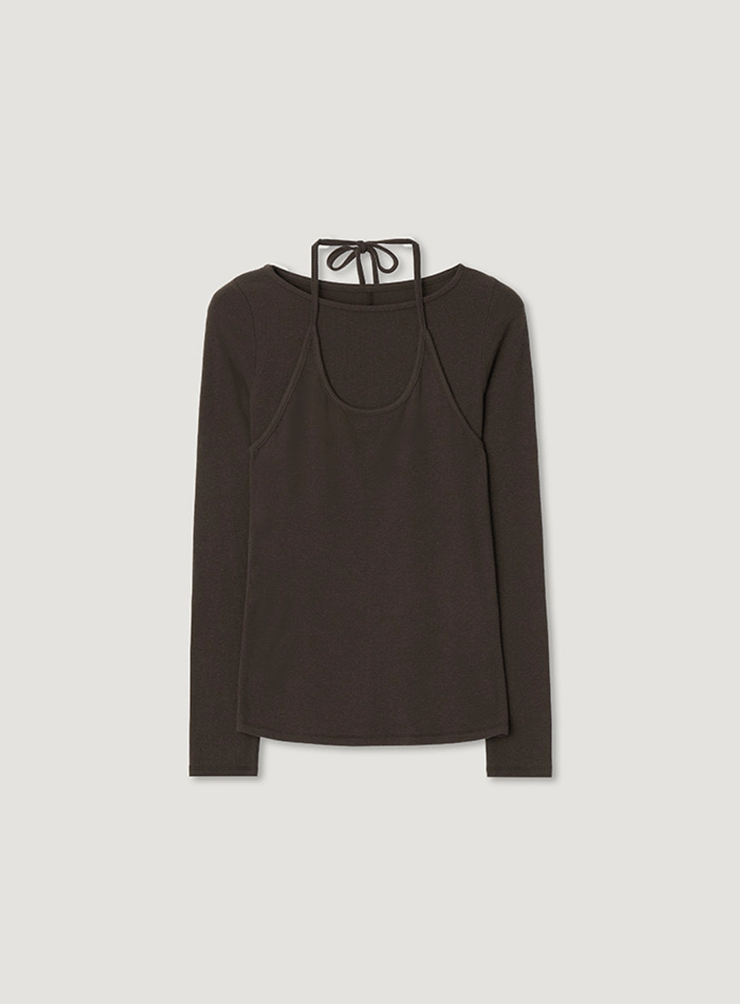 망고매니플리즈 YARO HALTER TEE_BROWN 상품 이미지 3