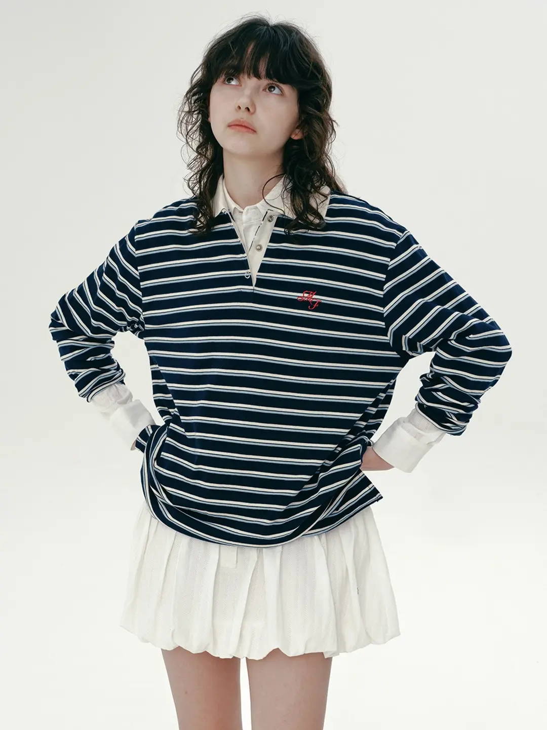 마가린핑거스 STRIPE PK SHIRT (NAVY) 상품 이미지 2
