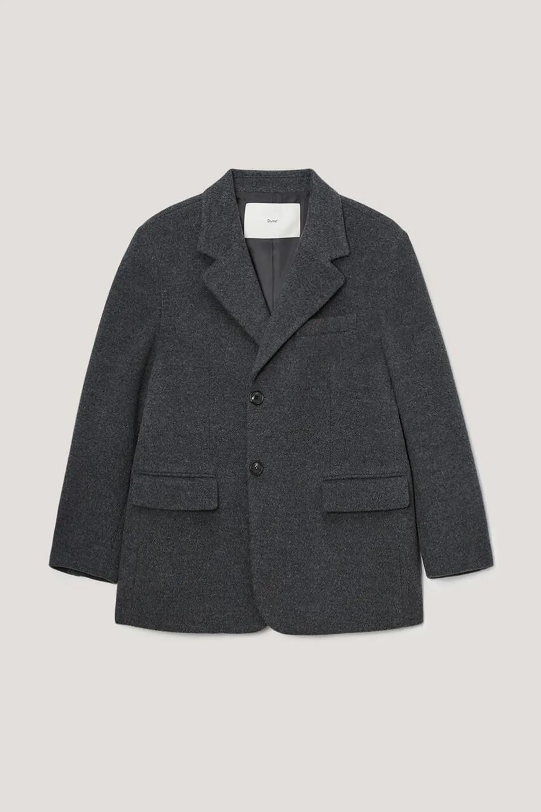 던스트 UNISEX LAYERED HEAVY WOOL BLAZER CHARCOAL GREY 상품 이미지 1