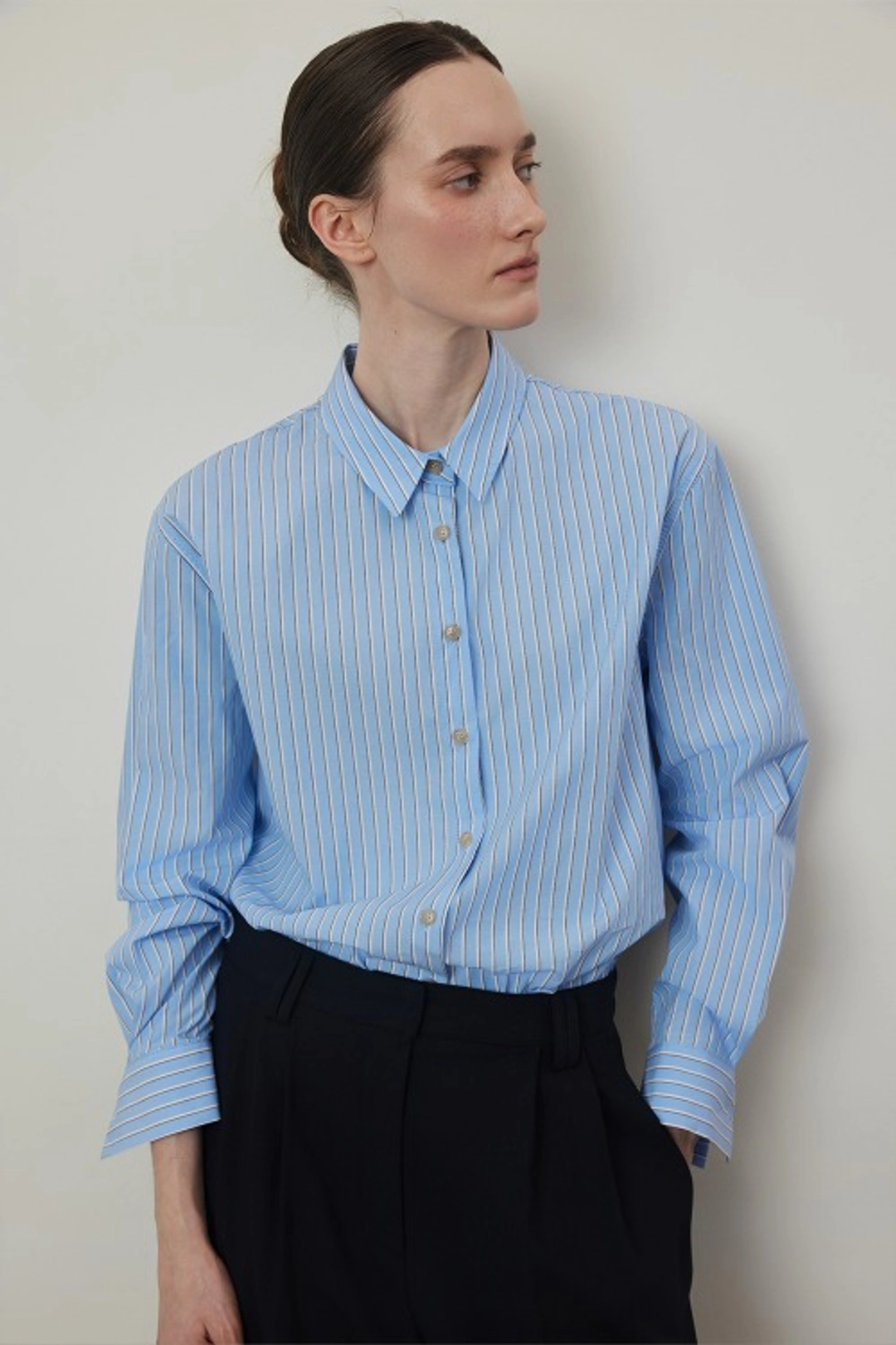 퀸스래빗 Cotton Classic Stripe Shirt 상품 이미지 2