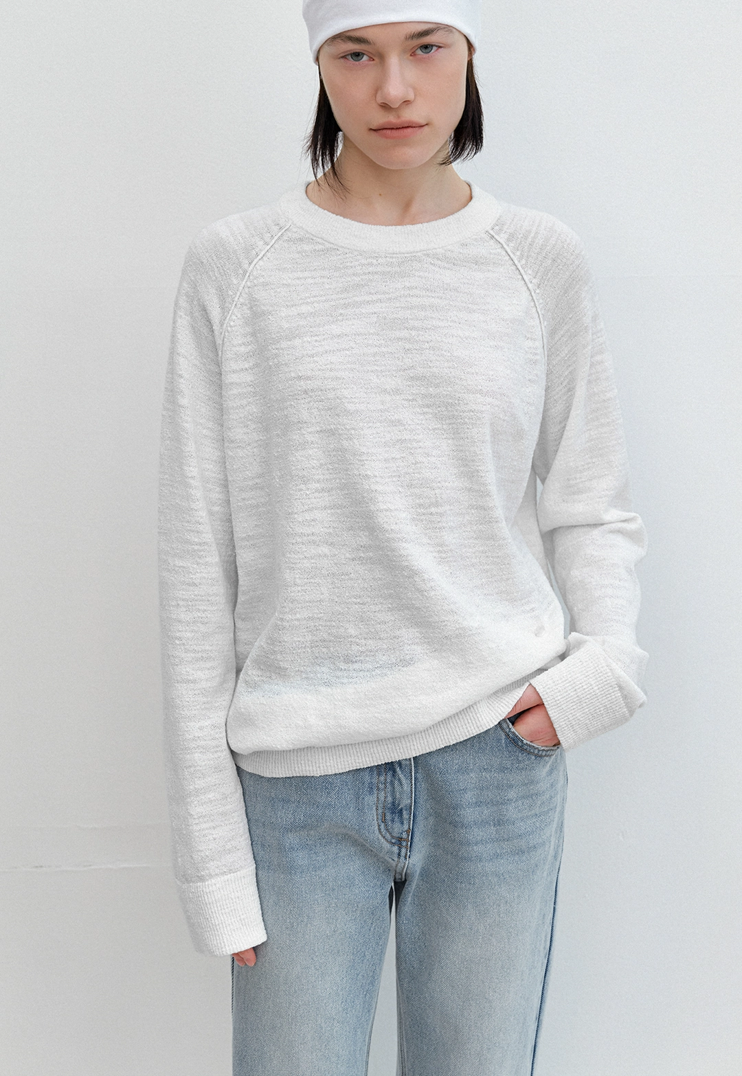 아뜰리에 나인 (T-7185)AN COTTON SLUB MINIMAL RAGLAN KNIT 상품 이미지 1