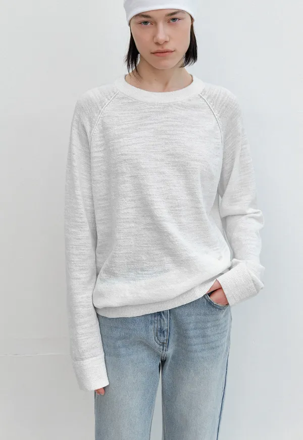 (T-7185)AN COTTON SLUB MINIMAL RAGLAN KNIT