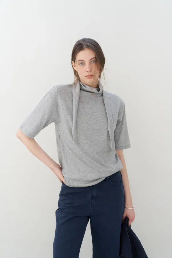 Scarf T-shirt ( Ivory / Grey / Black / Charcoal )
