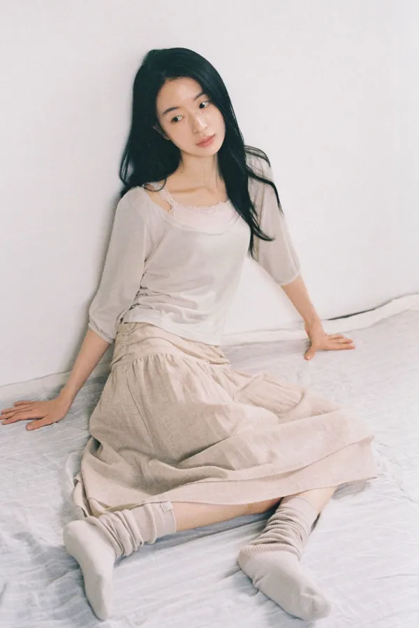 bori skirt - oat beige