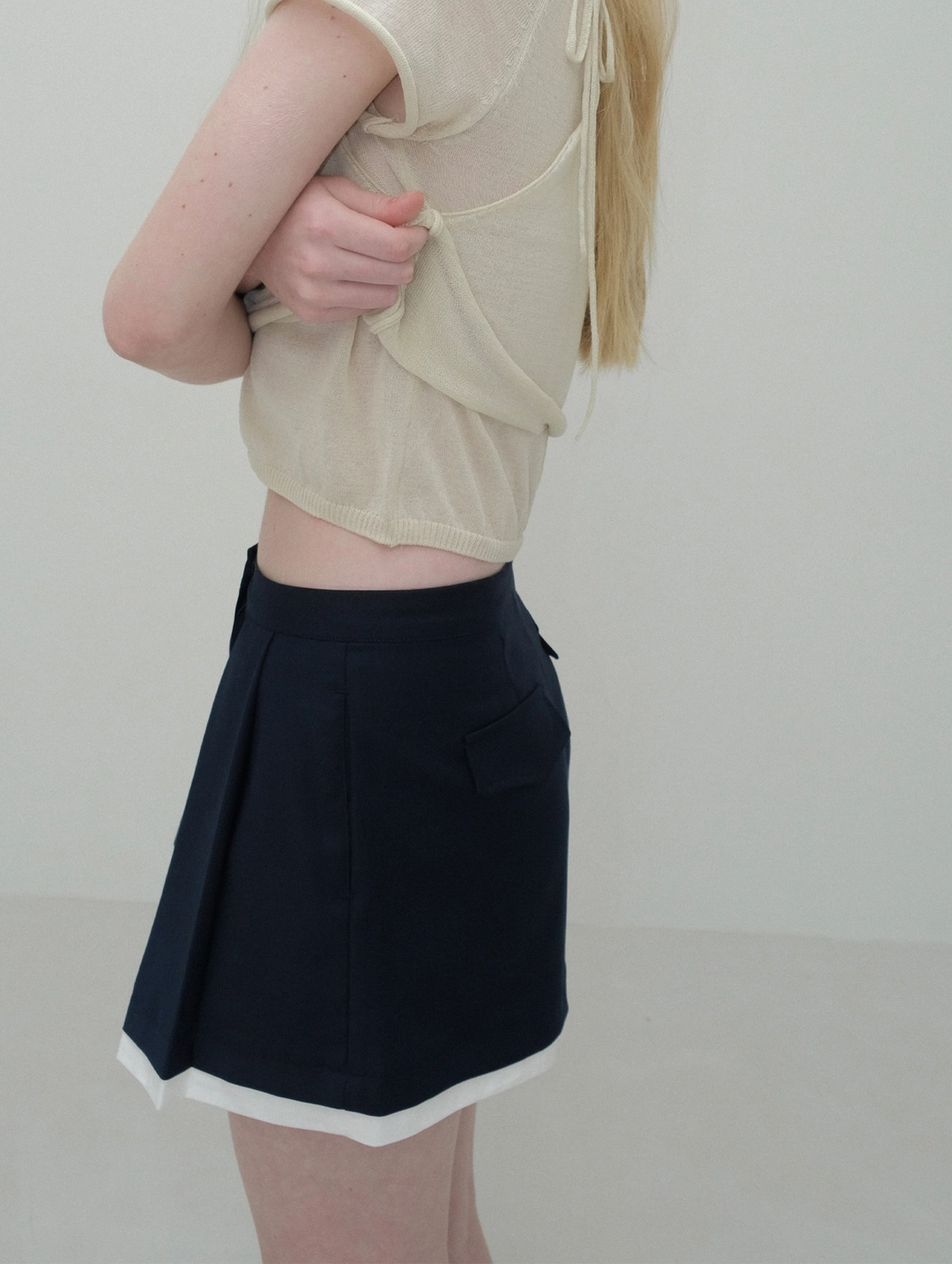 포에토 Conternir layered shorts - navy 상품 이미지 2