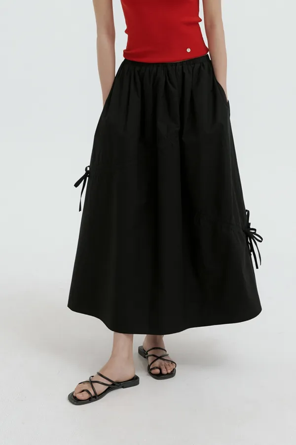 Ribbon Banding Balloon Skirt (black)