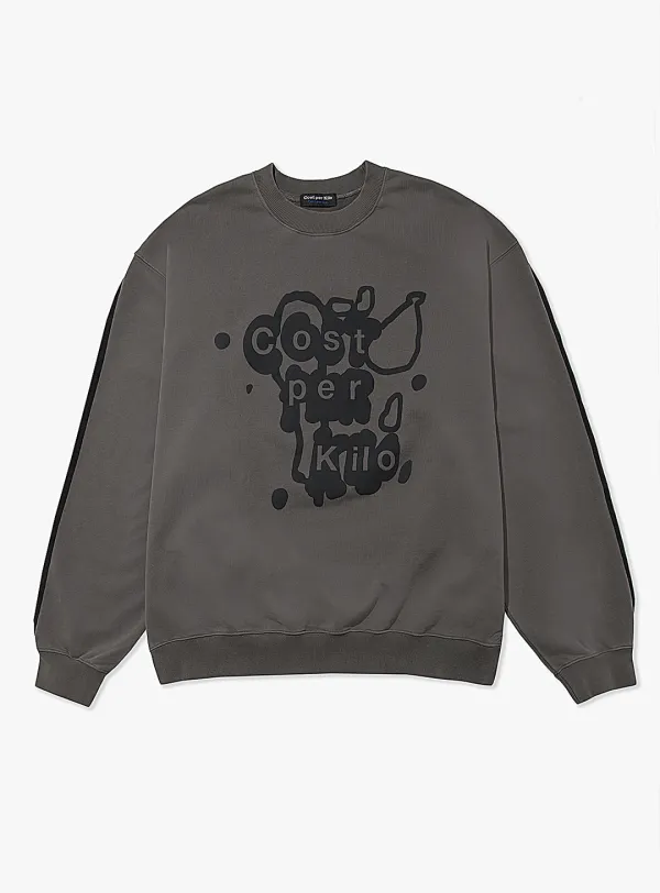 SPLATTER LOGO CREWNECK - D. CHARCOAL