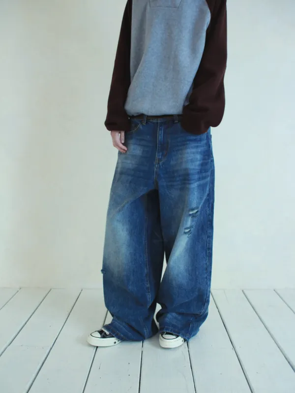[REORDER] FADE WIDE DENIM (BLUE)