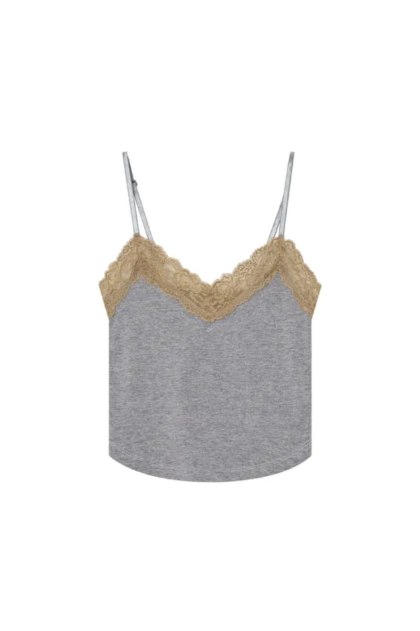 LACE POINT 02 CAMI TOP (GREY)