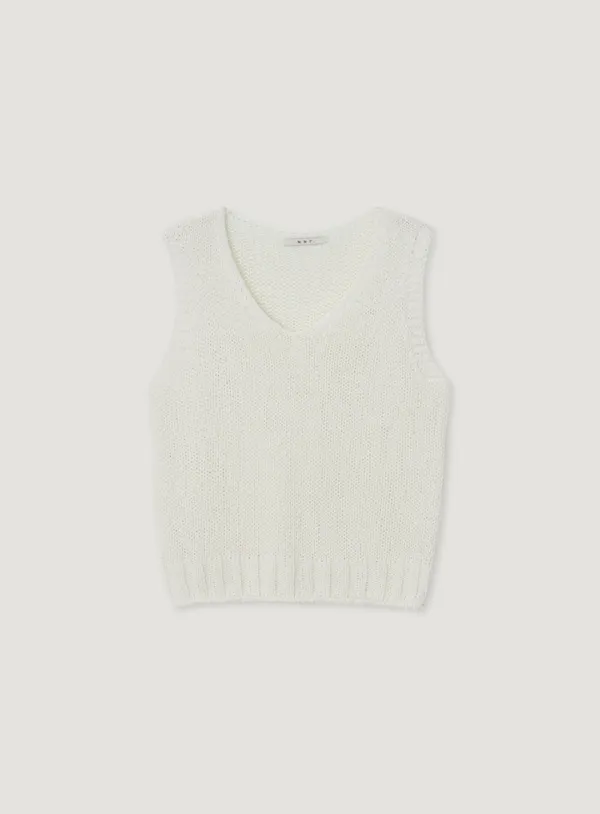 NEFF KNIT SLEEVELESS_IVORY