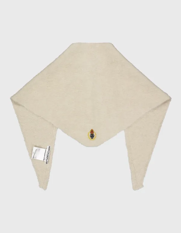 CREST ALPACA KNIT SCARF / Ivory