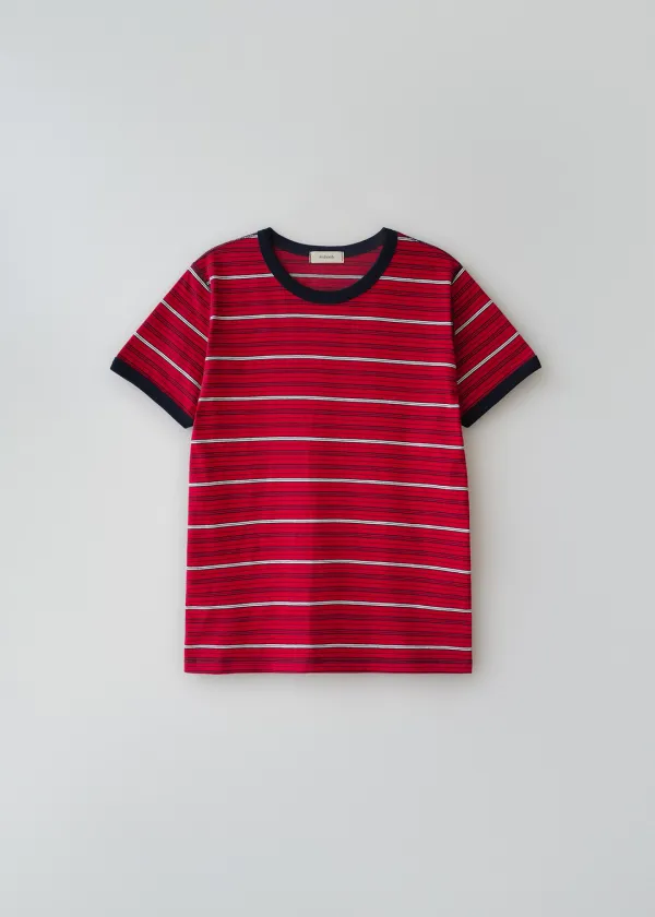Smooth stripe ringer tee (red)