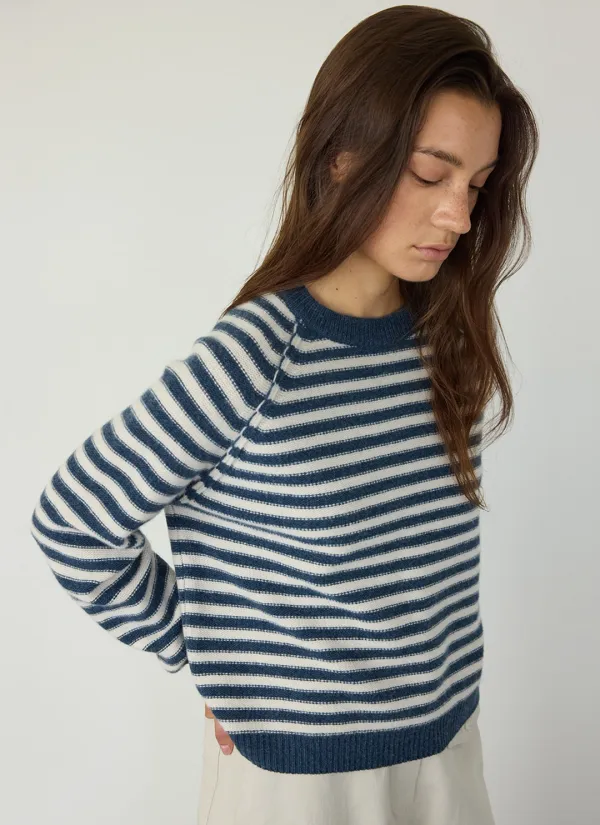 Koda Stripe Raglan Knit (Blue)