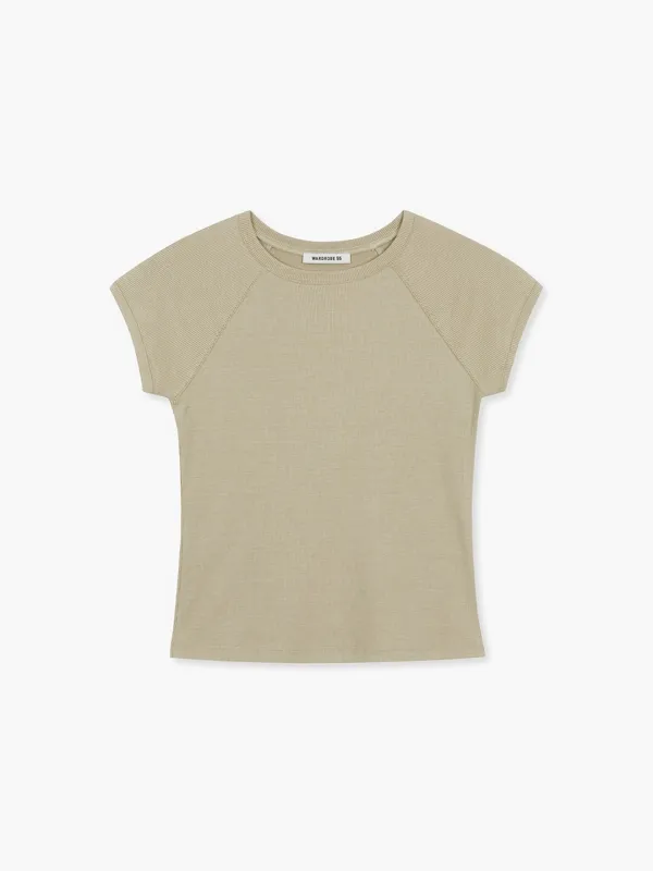 RIBBED RAGLAN T-SHIRT_beige
