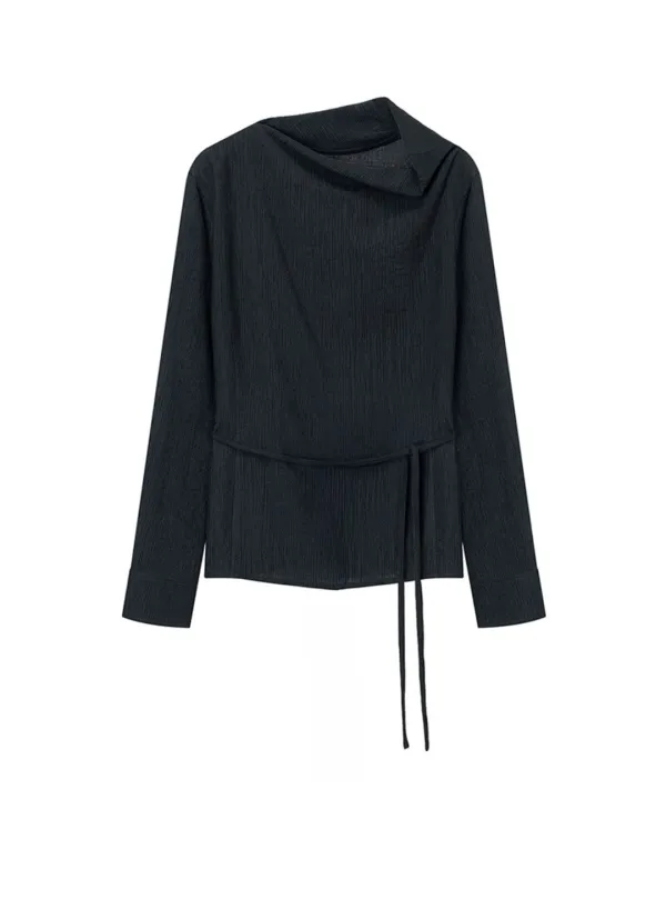 Cowl-neck String Blouse SW5AB324_2color