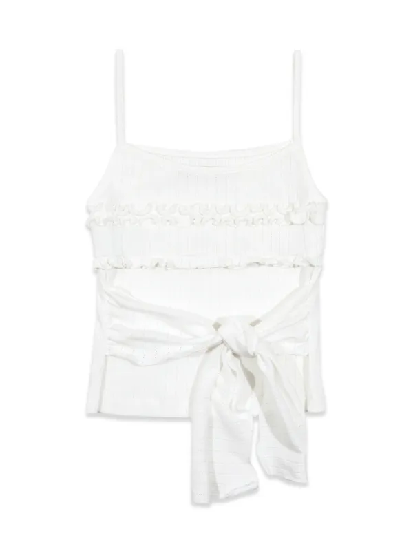 FRILL RIBBON TANK TOP (WHITE)