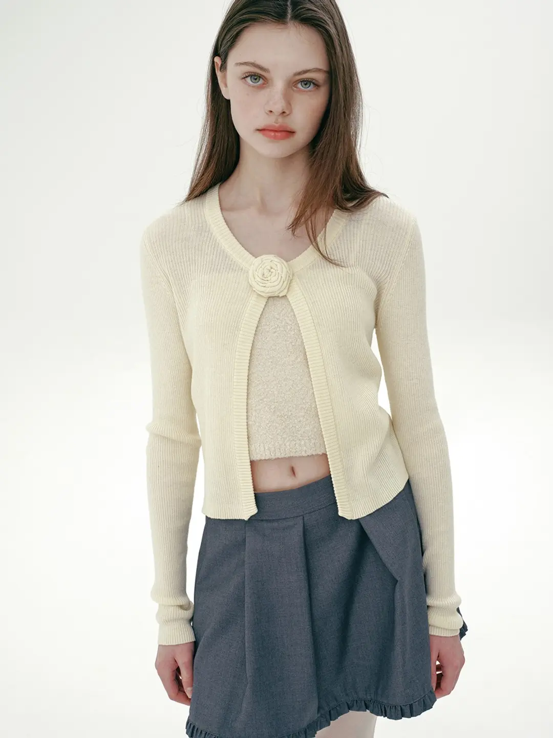 마가린핑거스 ROSE CORSAGE CARDIGAN (LIGHT YELLOW) 상품 이미지 2