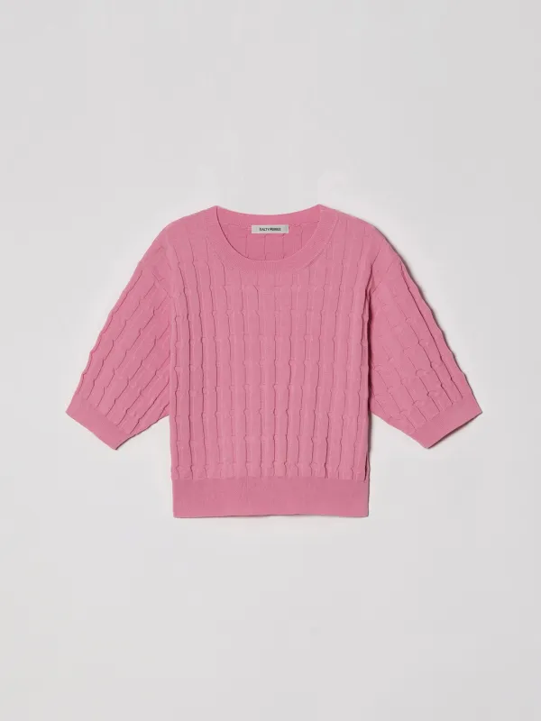 PUFF SHORT SLEEVE KNIT [PINK]