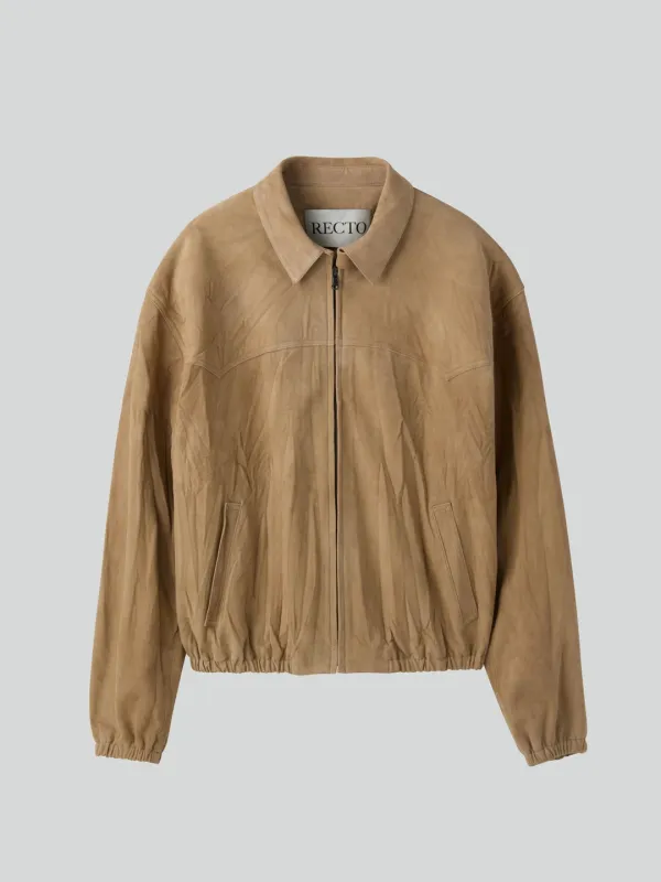 SUEDE HARRINGTON JUMPER (DESERT)