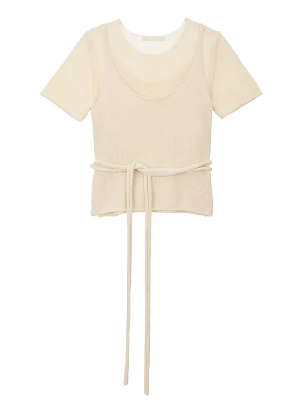 Breeze Cotton Knit  wrap Bustier set up