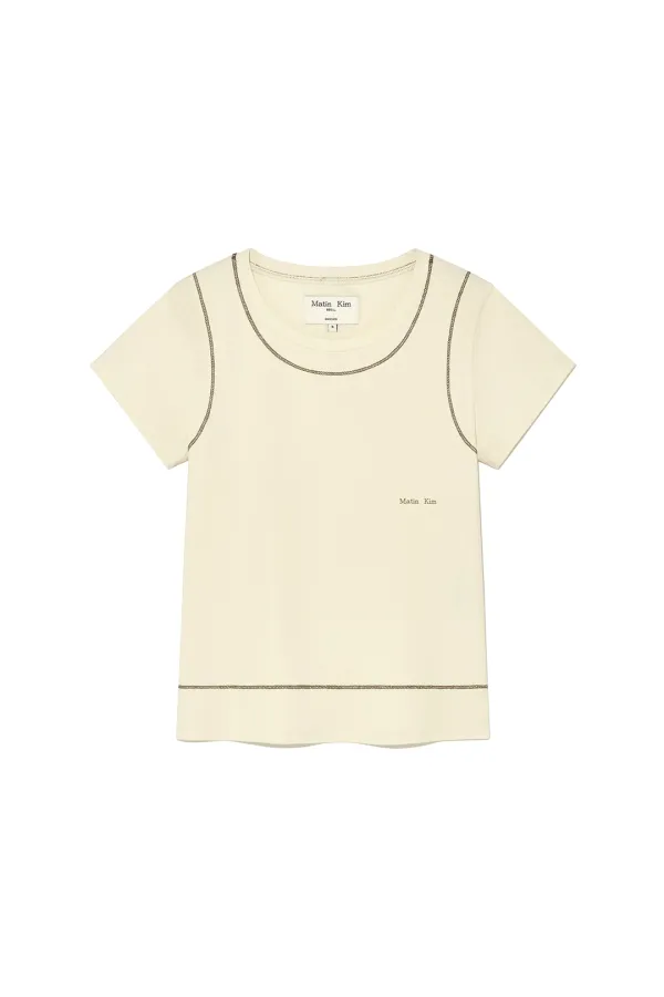 STITCH POINT SMALL LOGO TOP IN LIGHT YELLOW