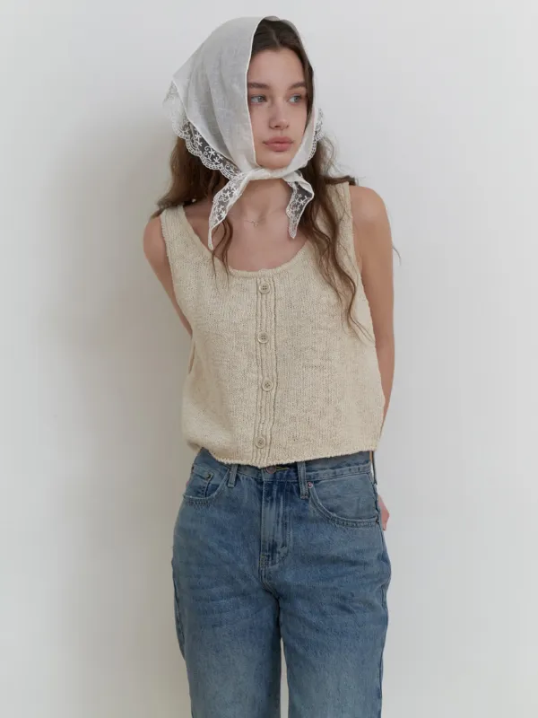 Jam knit sleeveless (oat beige)