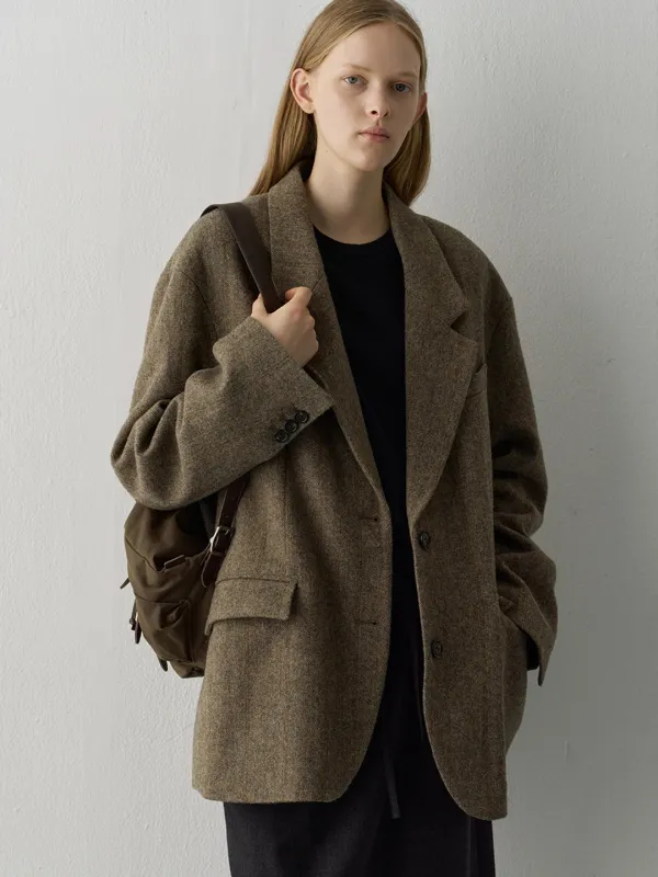 셰틀랜드 울 재킷_multi brown