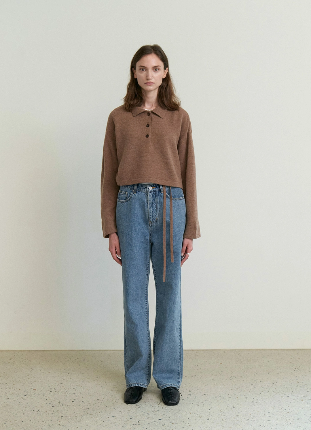 스텝어라운드 Cashmere crop collar knit_CINAMMON 상품 이미지 2