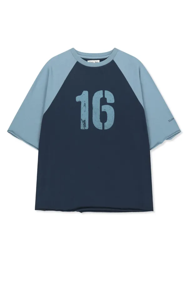 RAW EDGE RAGLAN TOP IN NAVY
