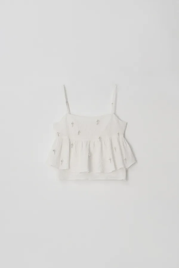 Layered Embellished Top (white)