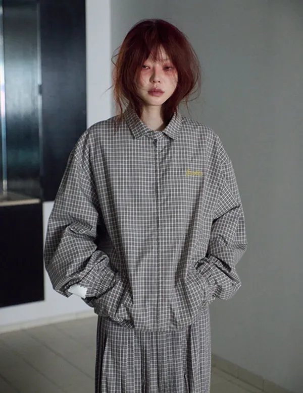 basic bomber jacket in check