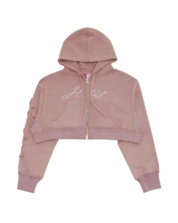 Natural Shine Crop Zip-up Hoody (Blossom)
